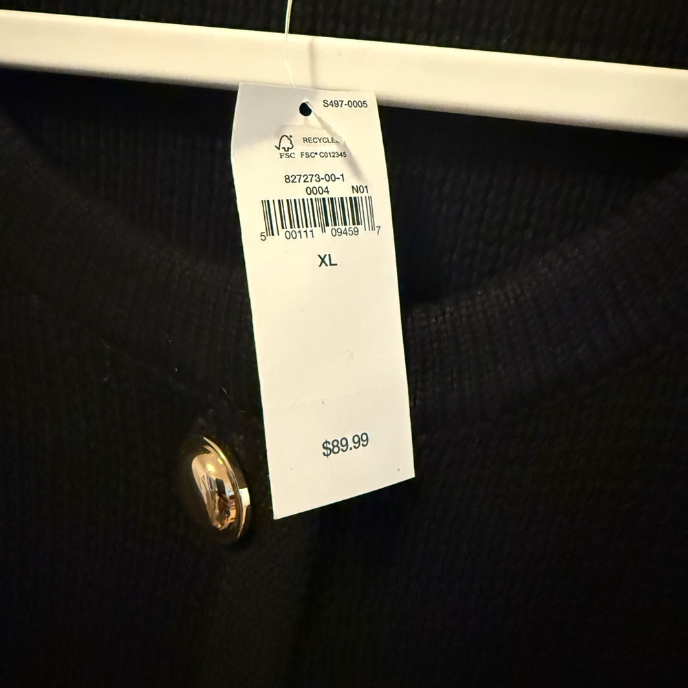 NWT GAP Black Button-Up Cardigan Sweater, Size XL - Picture 6 of 7